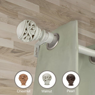 Reed 1" Diameter Curtain Rod, Pearl White, 28-48"