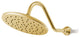 Fontana Brushed Gold Round Rainfall Showerhead, 10", Ceiling Mount, Water Powere