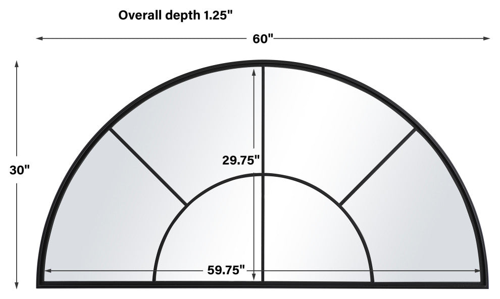 Uttermost Rousseau Iron Window Arch Mirror