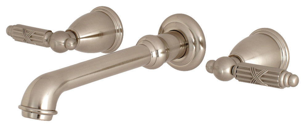 Kingston Brass Two-Handle Wall Mount Tub Faucet, Brushed Nickel