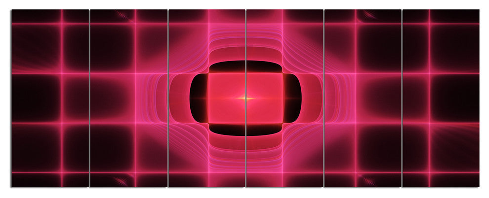 Pink Thermal Infrared Visor, Abstract Canvas Art Print, 70"x28", 6 Panels