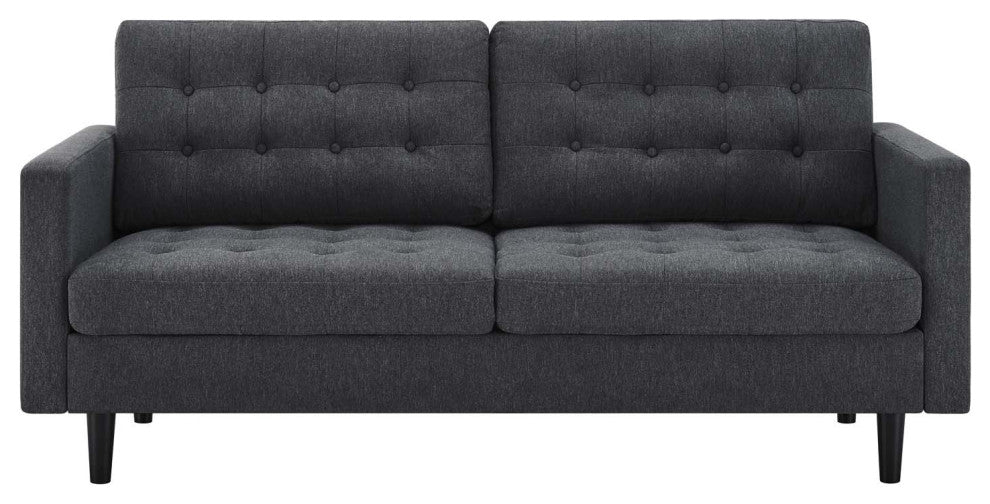 Exalt Tufted Fabric Sofa - Charcoal EEI-4445-CHA