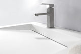 ADM Rectangular Wall Mounted Sink, White, 39", Matte 23" Left
