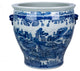 Mountain Pagoda Porcelain Planter Lion Handle