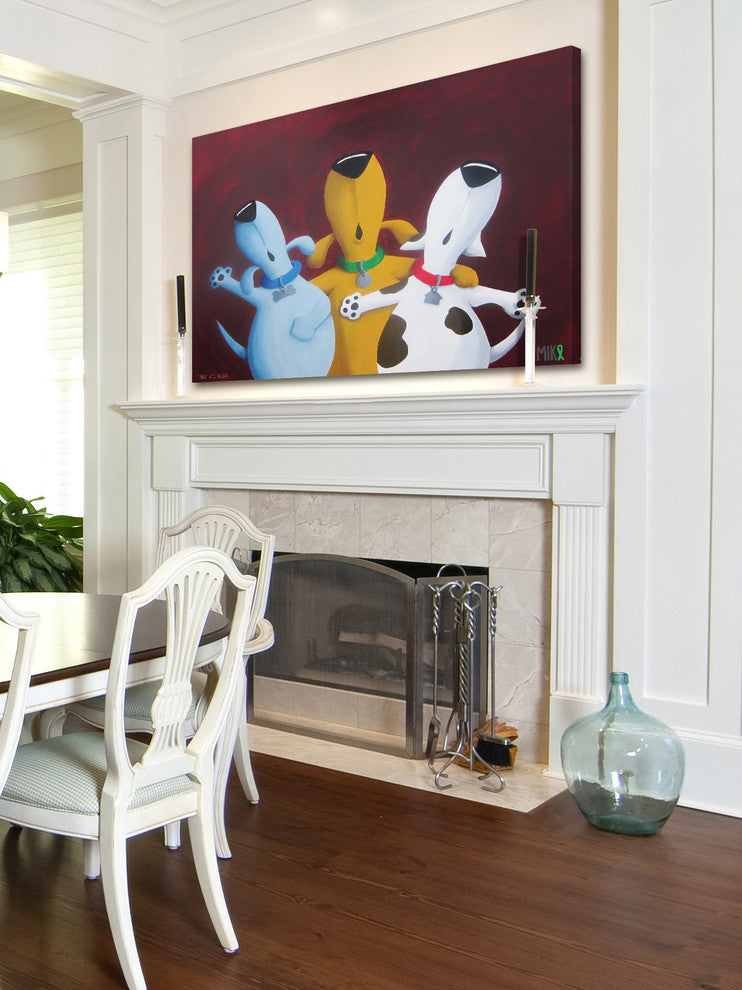 Marmont Hill, "Three Dog Night" by Mike Taylor Painting on Wrapped Canvas, 24x16