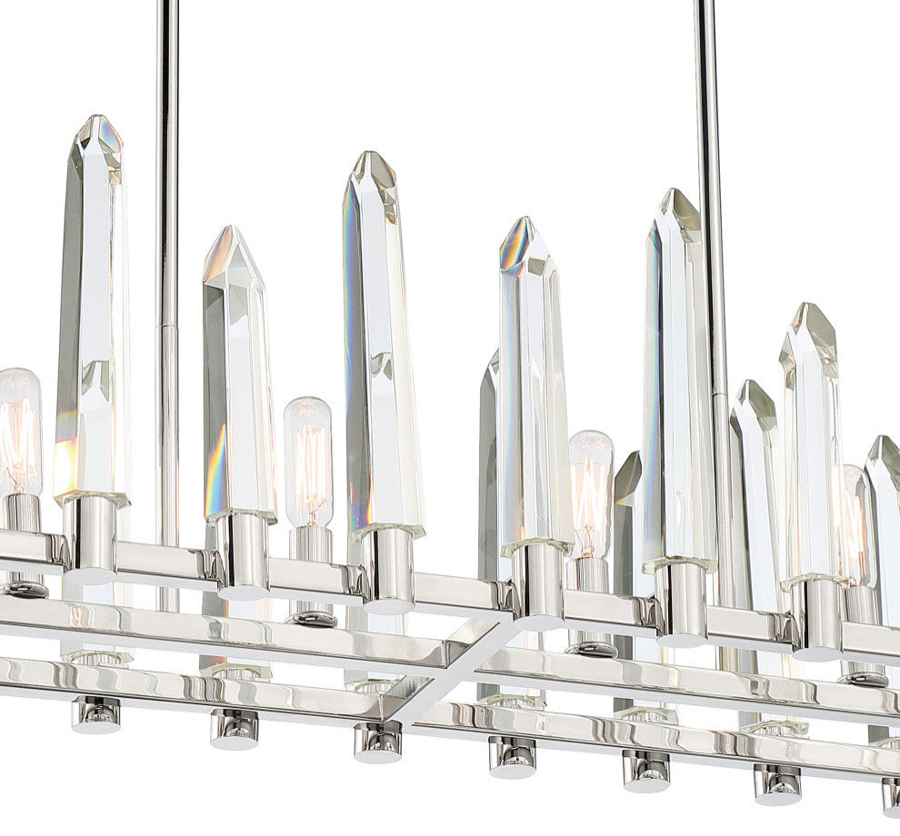 Crystorama WAT-B2006-PN, 6-Light Chandelier, Polished Nickel