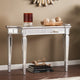 Merrin Glam Mirrored Console Table, Matte Silver
