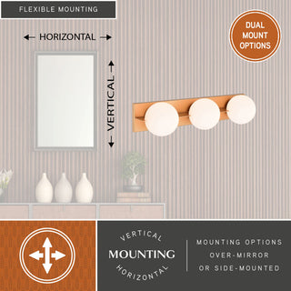 Parkview 3 Light Gold Brass Mid-Century Modern Bathroom Vanity Wall Fixture