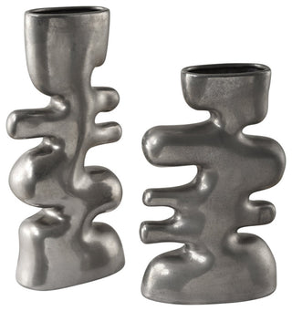 Uttermost Free Flowing Nickel Vases Set of 2