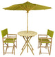 Bamboo 4-Piece Round Table Set, Olive Green
