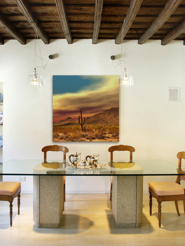 "Lone Cactus" Painting Print on Canvas