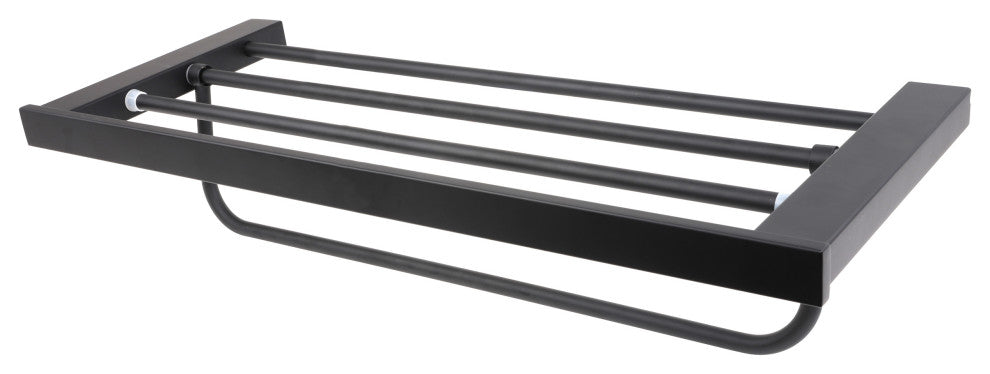 Florence Series Black Bathroom Towel Shelf Rack