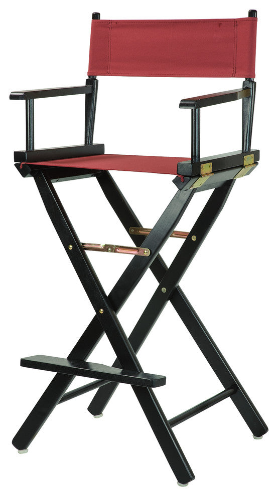 030" Director's Chair Black Frame-Burgundy Canvas