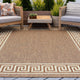Giovanna Transitional Greek Key Gold/Cream Indoor/Outdoor Area Rug, 5'x7'