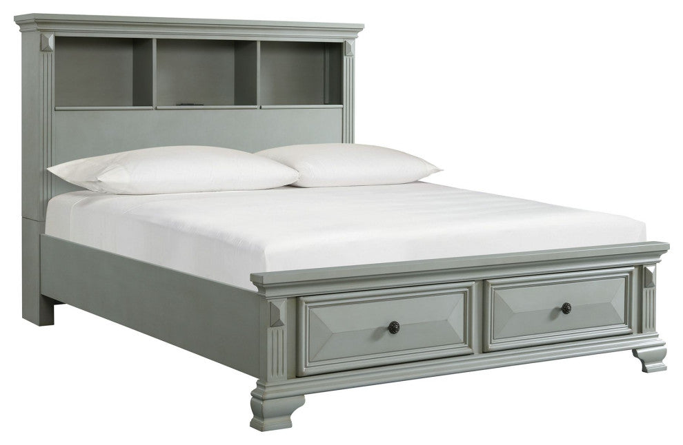 Picket House Montauk Twin Over Full Bunk Bed, Gray, 5 Piece