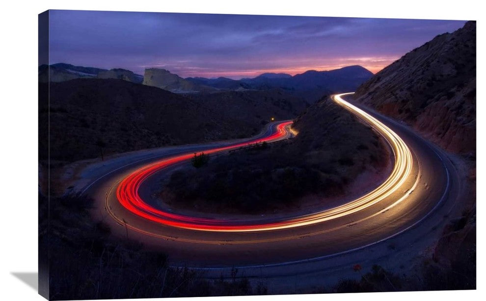 "Headlights And Brake Lights" Stretched Canvas Giclee by Karl Klingebiel, 36x24"
