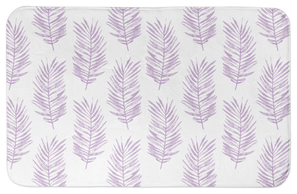 Purple Fern Leaves 21x34 Bath Mat