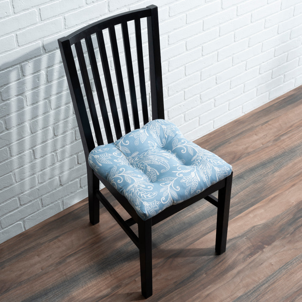 Lexington Leaf Non Skid Chair Pad, Blue, 16" X 16"