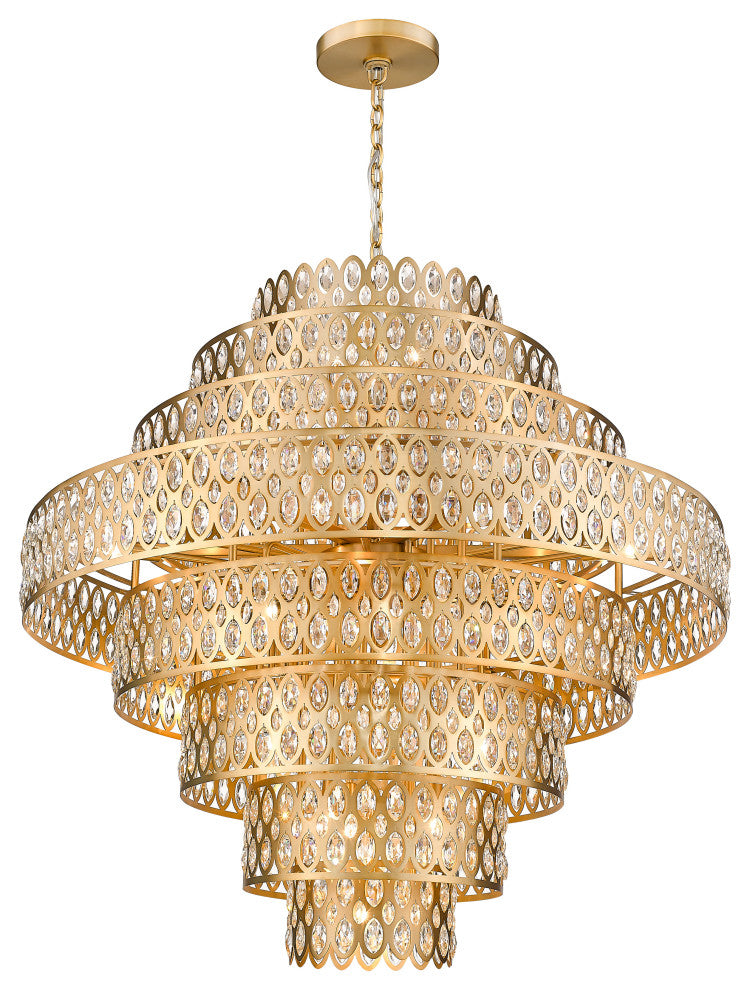 Zlite 822P45-HB 25-Light Pendant, Heirloom Brass