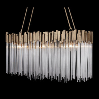 Matrix 6 Light Linear Pendant in Havana Gold with Clear Fluted Glass
