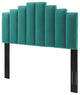 Platform Bed Frame, King Size, Velvet, Teal Blue, Modern Contemporary, Bedroom