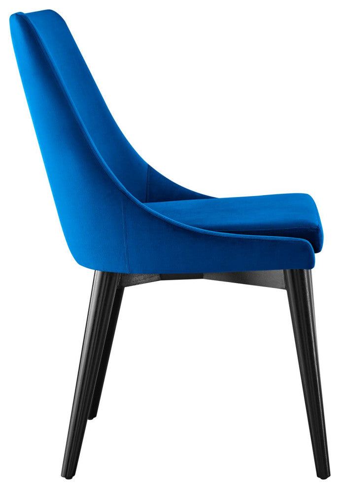 Viscount Accent Performance Velvet Dining Chairs, Set of 2, Navy