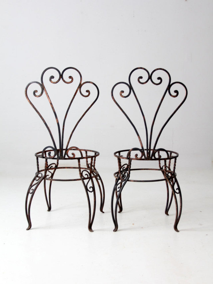 Consigned, Vintage Metal Garden Chairs Pair