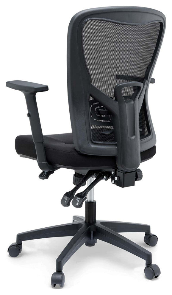 Computer Work Desk Chair, Fabric, Black, Modern, Home Business Office Furniture