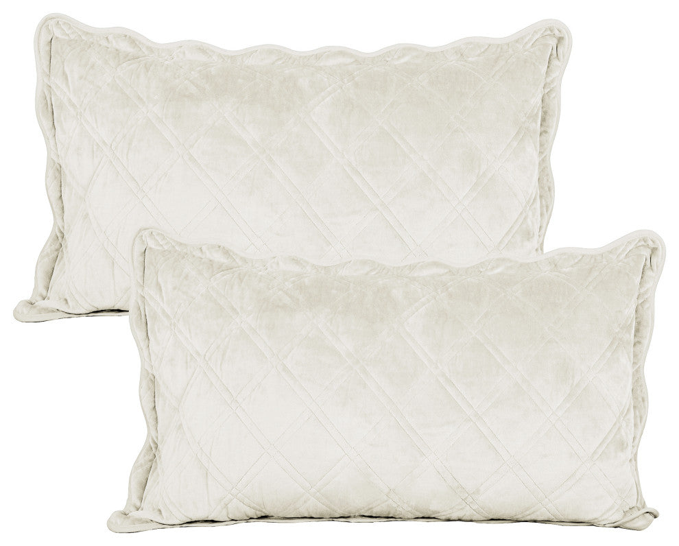 Supersoft Microplush Quilted 4-Piece Bed Spread Set, Antique White, Queen