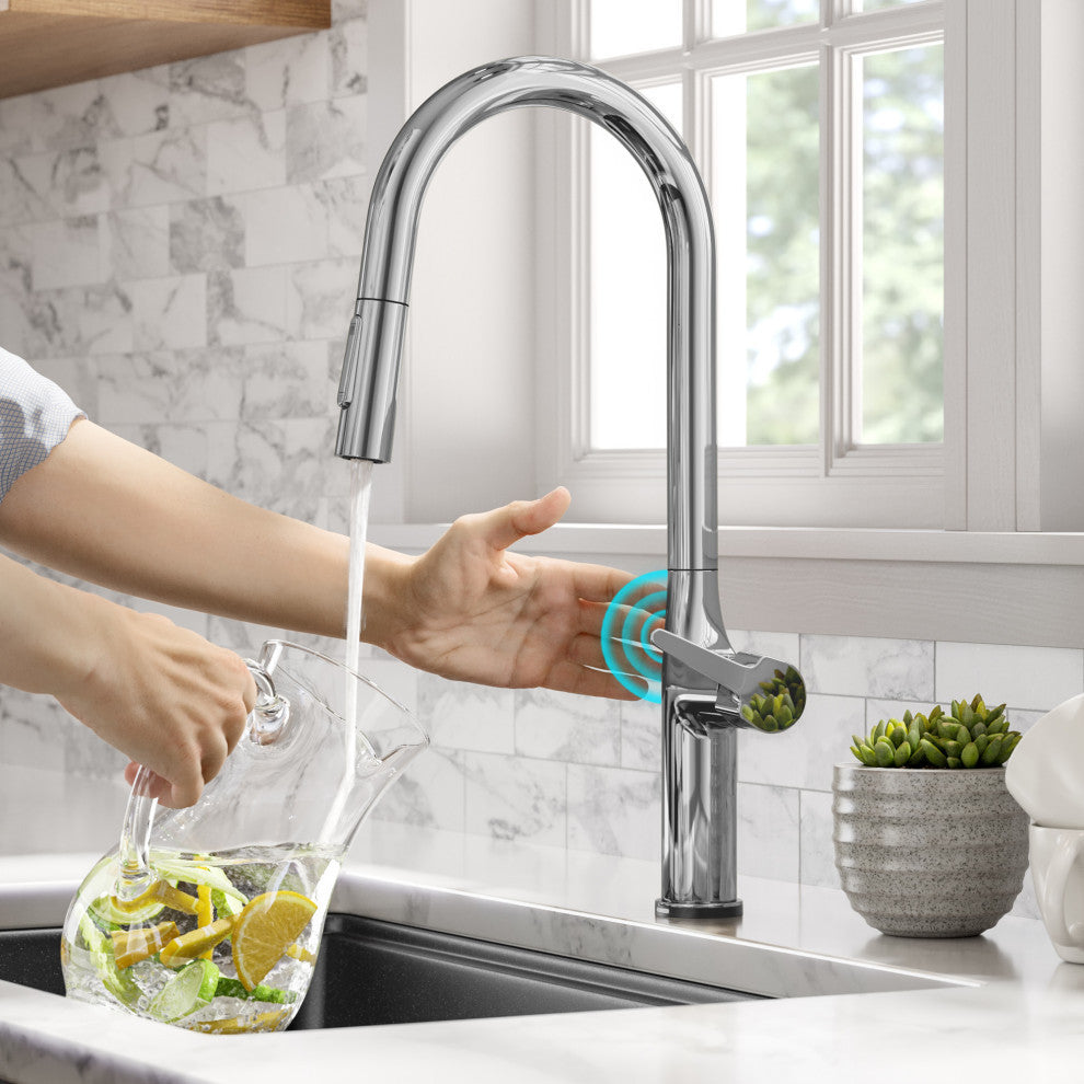 Oletto Pull-Down 1-Hole Kitchen Faucet, Chrome, Model Ktf-3101ch