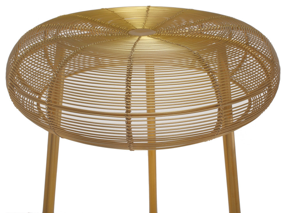 Tuscany Durable Metal Stool, Gold, Bar Height
