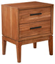 Nightstand with 2 Drawers and Wooden Frame, Brown