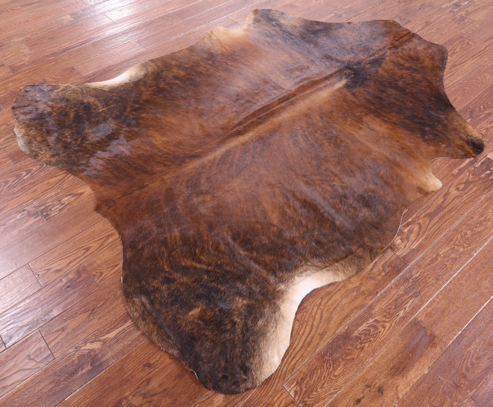 7' 3" X 6' 6" Organic Natural Hair-On Cowhide Area Rug C1581