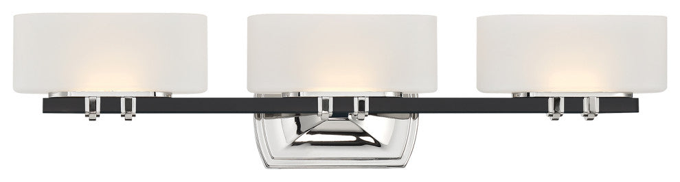 Minka Lavery Drury Bath 3-Light LED Vanity Light, Coal/Polished Nickel