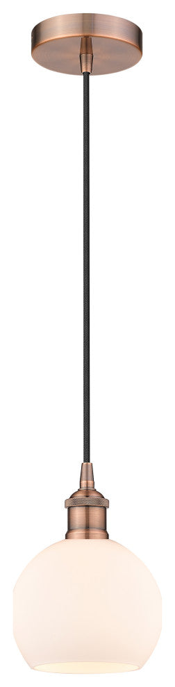 Innovations 616-1P-AC-G121-6-LED 1-Light Mini Pendant, Antique Copper