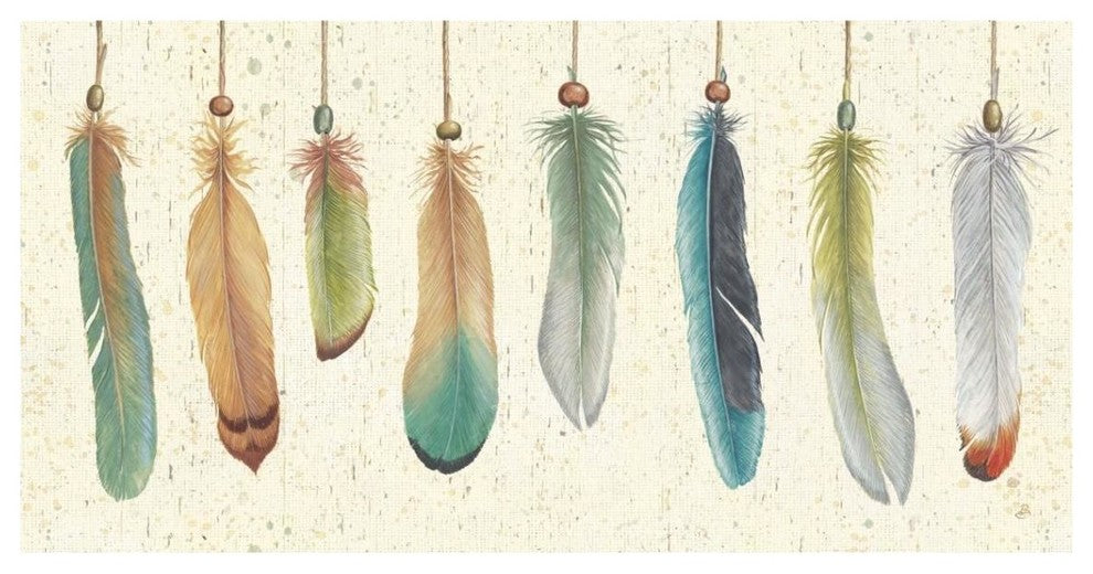 "Feather Tales VIII" Digital Paper Print by Daphne Brissonnet, 38"x20"