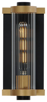 Maxim 16120CR Opulent 11" Tall Outdoor Wall Sconce - Black / Antique Brass