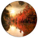 Colorful Fall Sunset Over River, Landscape Round Wall Art, 11"
