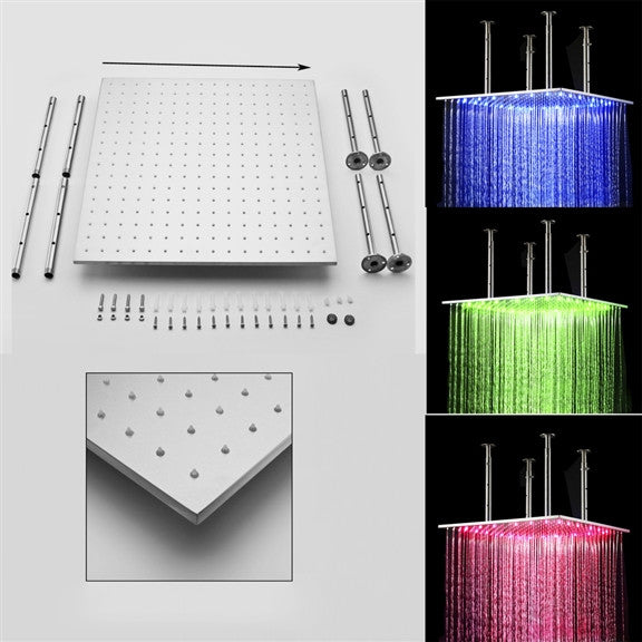 Ardea 24" LED Rainfall Shower System, Handheld Shower, and 6 Body Jets, Chrome
