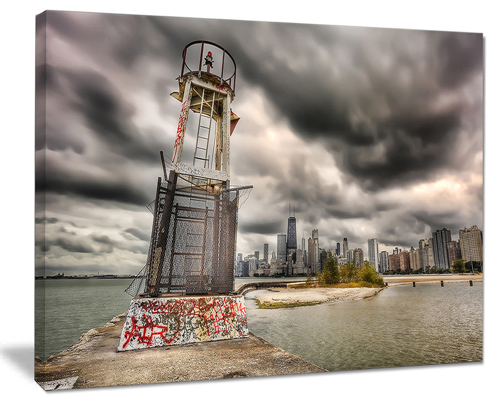 "Lake Michigan Navigation Light" Canvas Print40"x30"
