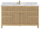 Sonoma 60 Single Bathroom Vanity in Light Natural Teak with 2" Carrara Marble
