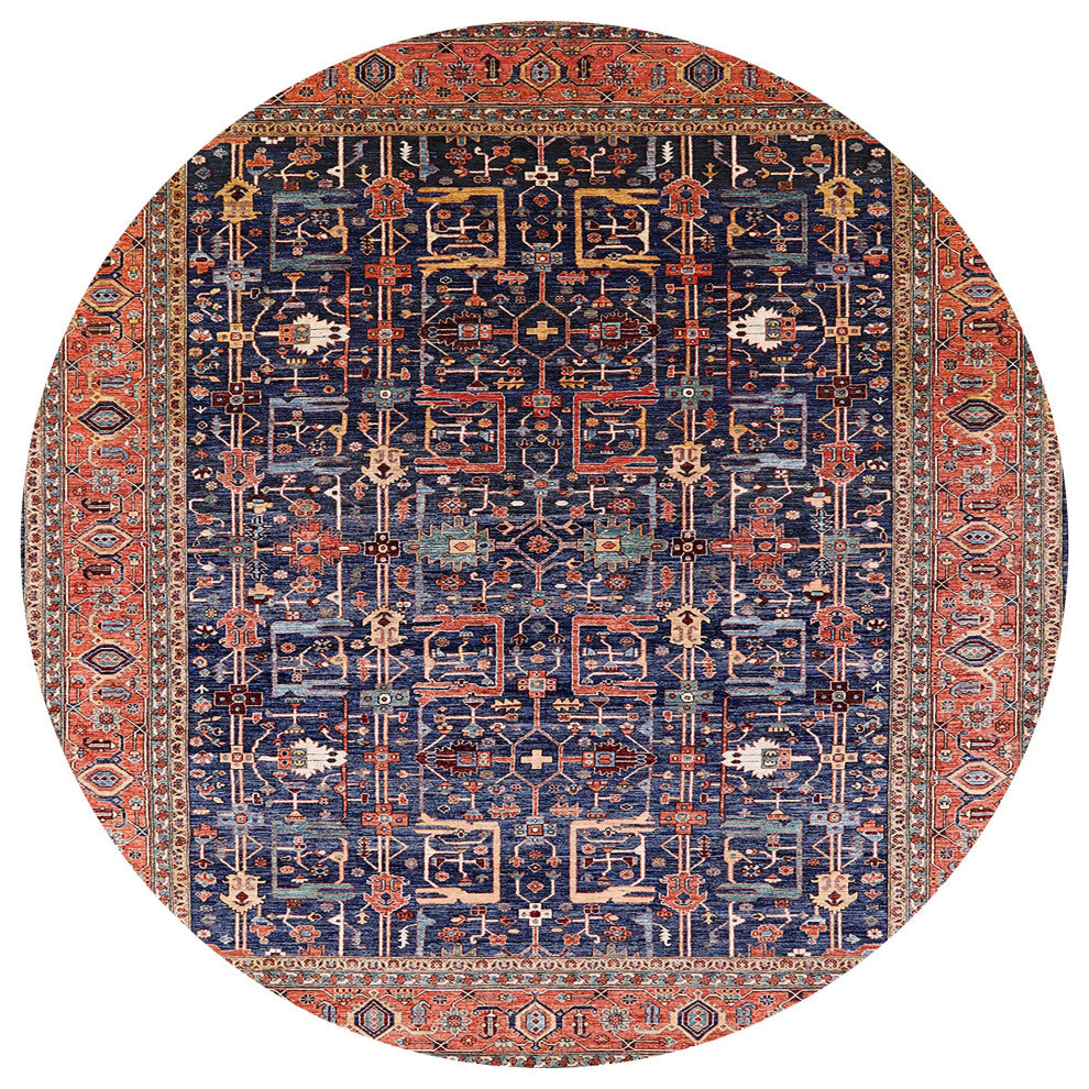 Ahgly Company Indoor Round Mid-Century Modern Area Rugs, 5' Round