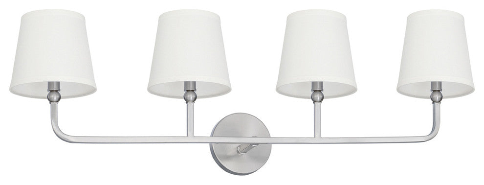 Dawson 4 Light Vanity, Brushed Nickel
