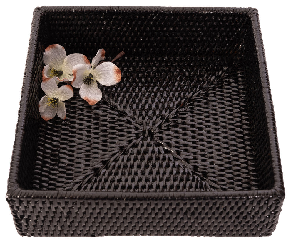 Artifacts Rattan™ Luncheon Napkin Holder, Tudor Black