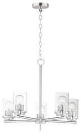 Maxim 10205CL Corona 5 Light 22"W Chandelier - Satin Nickel