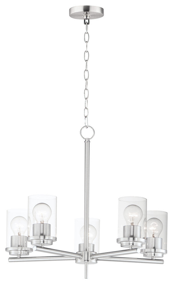 Maxim 10205CL Corona 5 Light 22"W Chandelier - Satin Nickel