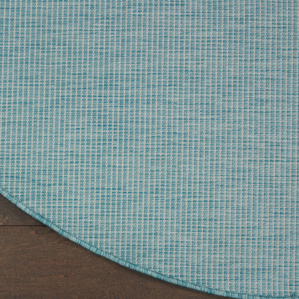 Nourison Positano Contemporary Area Rug, Aqua, 8'xround