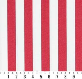 Red, Striped Indoor Outdoor Marine Scotchgard Upholstery Fabric By The Yard
