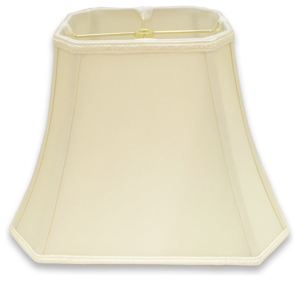 Rectangle Bell Cut Corner Designer Lamp Shade, Eggshell, Single