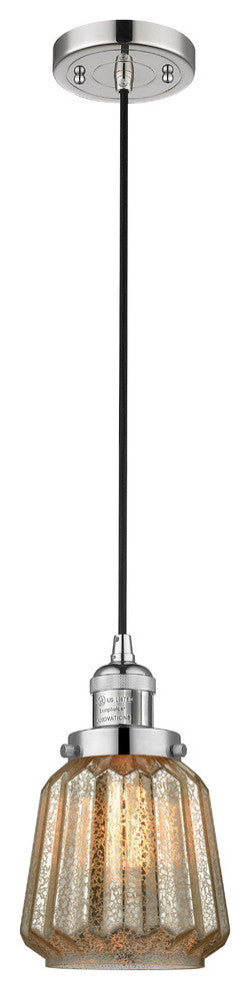 Chatham 1-Light Mini Pendant, Polished Nickel, Mercury